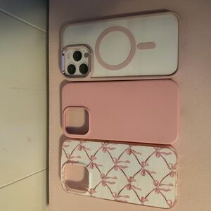 Pink and White Phone Case Set